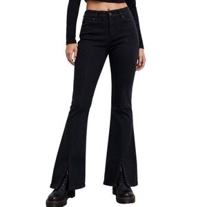 Torrid Women Black Bombshell Flare 10S High Rise Stretch Seam Detail Jeans